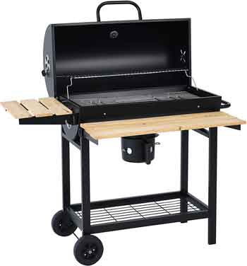 SUNCHIEF Heavy-Duty Charcoal BBQ Grill with Offset Smoker- Best Portable Offset Smoker